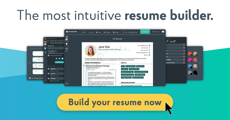 Novoresume - cara membuat cv online gratis