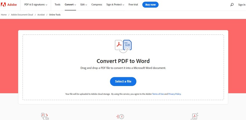 Adobe Acrobat Online - cara convert pdf ke word