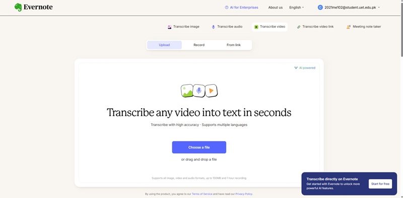 evernote - cara convert video kuliah jadi catatan