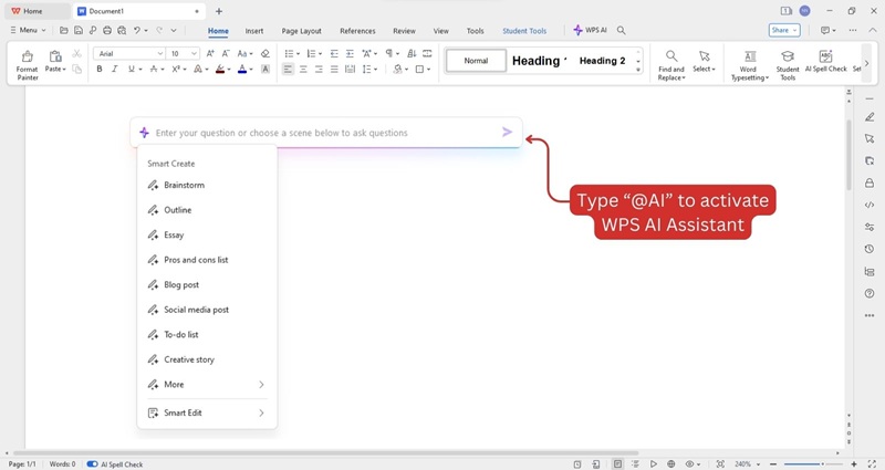Cara Pakai AI Writing Assistant di WPS Office 1