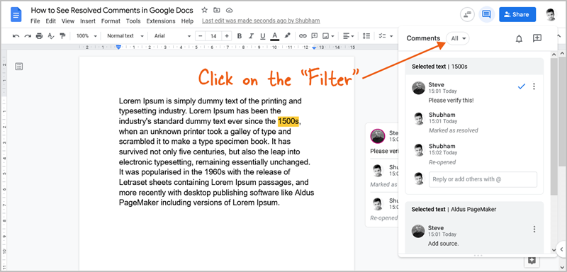 Cara Melihat dan Mengelola History Komentar di Google Docs