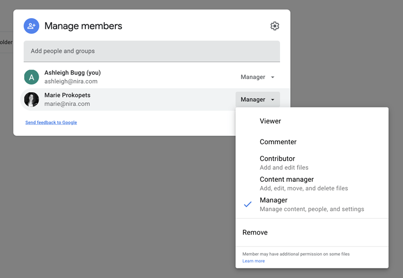 Cara Menghapus atau Mengatur Ulang Anggota di Drive Bersama