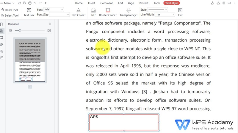 Edit Teks pdf editor wps office